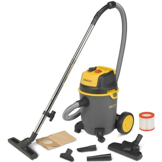 STANLEY 1200 W våt-/torrdammsugare 20 L tank med elverktygsuttag