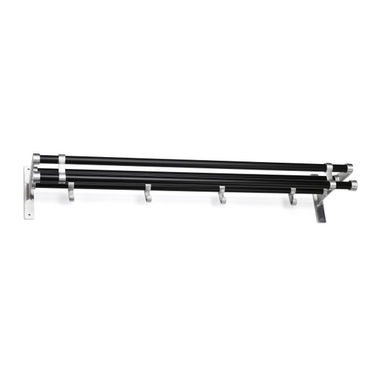 Habo Elegant Plus Hatthylla Aluminium/svart, 1000 mm