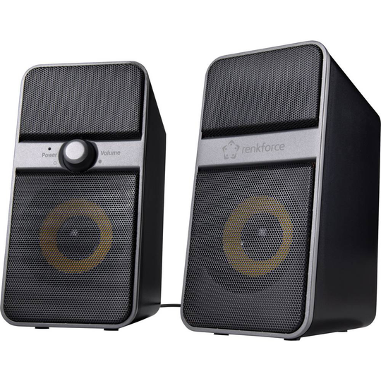 Renkforce 2.0 Datorhögtalare Bluetooth, Sladd 6 W Svart, Silver