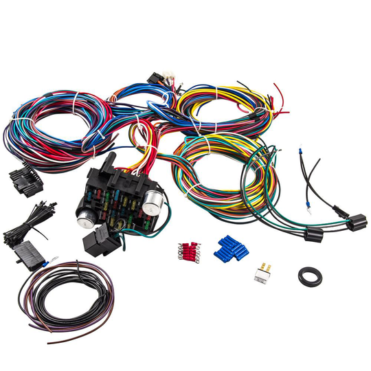 21 Circuit kablaget CHEVY Mopar FORD Hotrods UNIVERSAL Extra långa Wire