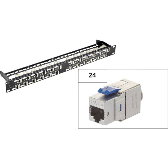 Renkforce KSV8 26 + 2 Port Nätverk Patchpanel CAT 8.1 1 U