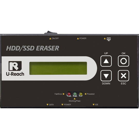 1x HDD-raderingsstation Renkforce TP100 Evidence Eraser SATA, IDE med raderingsfunktion
