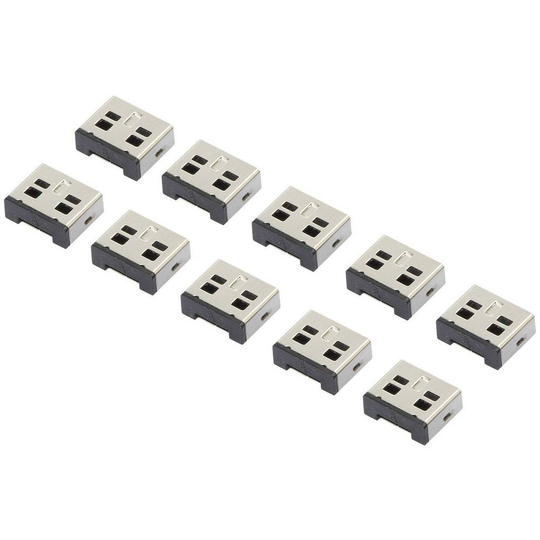 Renkforce USB-portlås rf-USBBlocker-02 Set 10 st Silver utan nyckel RF-4463019