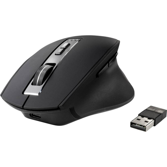 Sygonix Connect SC-WM-300 Trådlös ergonomisk mus Optisk Svart/Grå