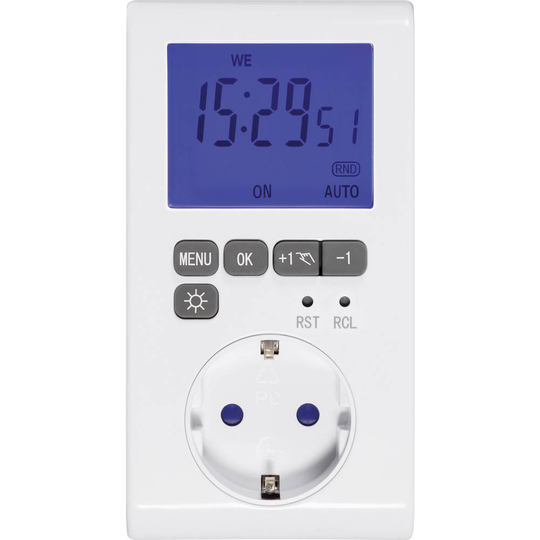 Sygonix Kopplingsur digital Veckoprogram 3680 W IP20 Nedräkningsfunktion, Timer-Funktion