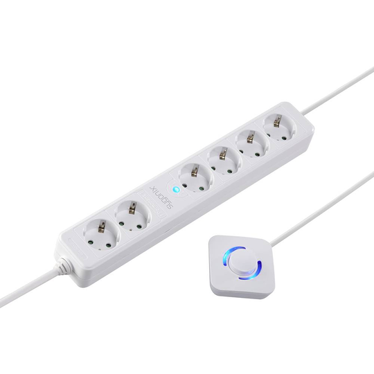 Sygonix SY-4535066 Förgreningsdosa med brytare Vit Skyddskontakt