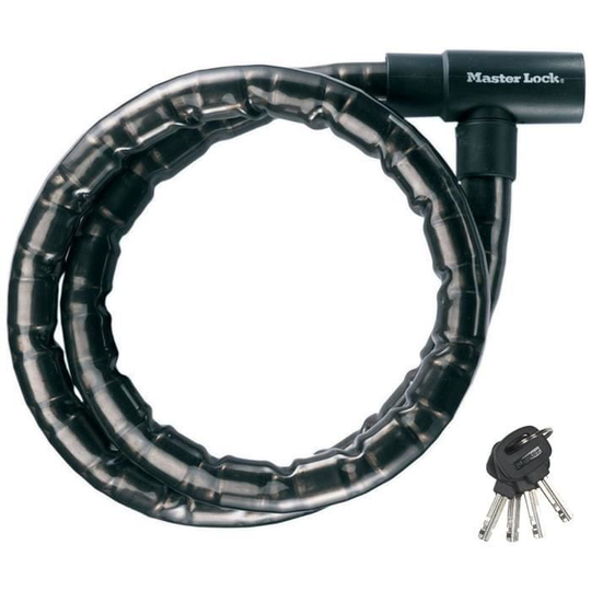 MASTER LOCK Stöldskyddskabel [exteriör] - Perfekt för motorcykel, skoter och cykel