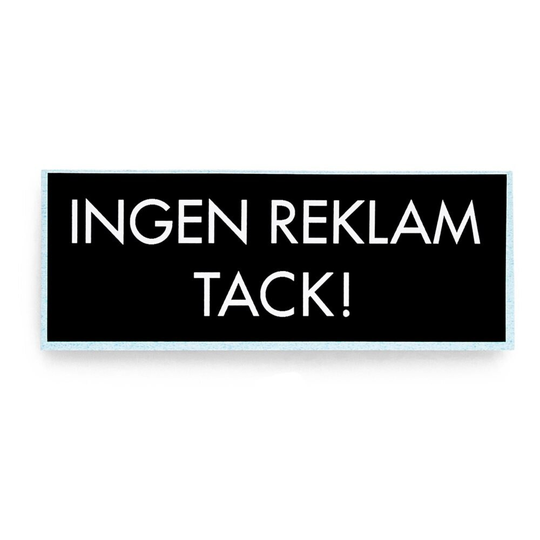 Dekal 797 Ingen Reklam Svart SB Habo