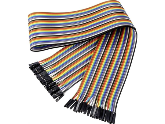 Renkforce JKFF406 Jumper-kabel Arduino, Banana Pi, Raspberry Pi [40x Trådbro-bøsning - 40x Trådbro-bøsning] 60.00 cm Flerfarvet