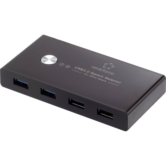Renkforce RF-SHB-200 4 Port USB 3.0-omkopplare + hub Svart