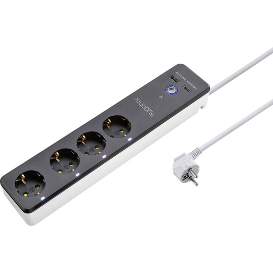 Sygonix SY-4538254 WiFi-förgreningsdosa Svart, Vit Skyddskontakt