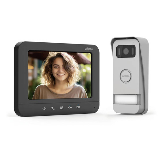 Avidsen 112300 Video-porttelefon Sladd Komplett-set Svart, Aluminium