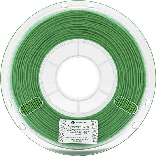 Polymaker 70068 3D-skrivare Filament PolyLite PETG 2.85 mm Grön 1 kg