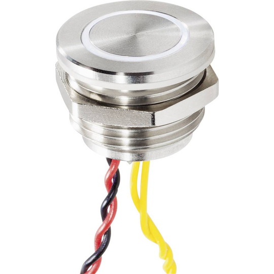 Renkforce RF-4707816 Klockknapp Belyst, med Piezo 1x Rostfritt stål, Vit 24 V/0,3 A