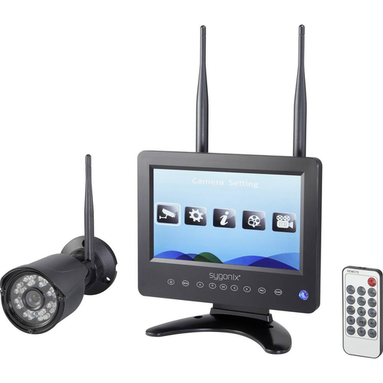Sygonix SY-4548736 Radio-Övervakningskameraset 4 kanaler med 1 kamera 1280 x 720 pixel 2.4 GHz