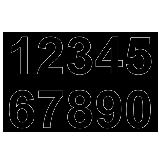Siffra Vinyl 0-9 x 2 50 mm Svart SB Habo