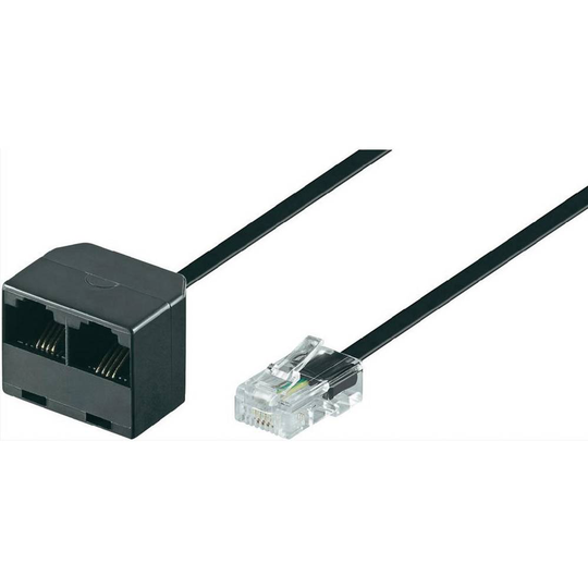 Basetech ISDN Y-adapter [1x RJ45 hane 8p4c - 2x RJ45 hona 8p4c] 20.00 cm Svart