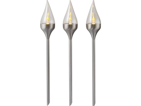 Sygonix LED-havelampe SY-4677492 Sæt med 3 stk. LED (RGB) 0.07 W Varmhvid Sort