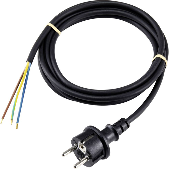 Sygonix SY-5043464 Ström Anslutningskabel Svart 3.00 m