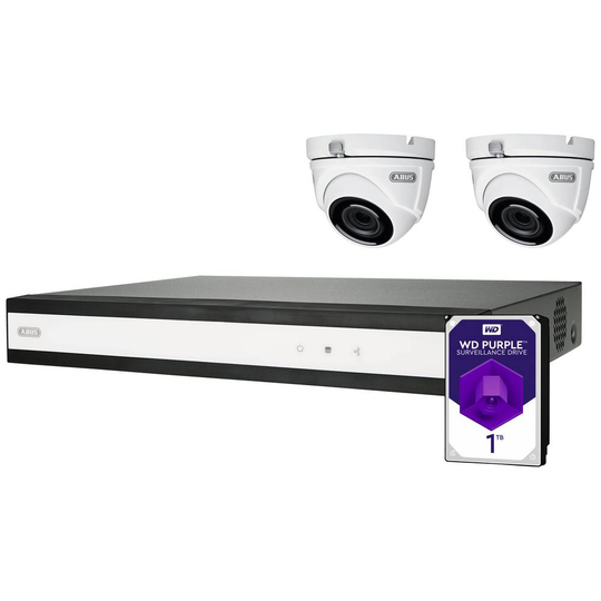 ABUS Performance Line TVVR33622D Analog, AHD Övervakningskameraset 6 kanaler med 2 kameror 1920 x 1080 pixel 1 TB