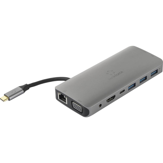 Renkforce USB-C® Notebook Dockingstation Passar märke: univerzálny, Apple MacBook inkl. laddningsfunktion-lås