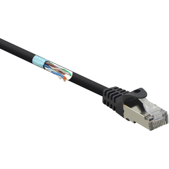 Renkforce RF-4732884 RJ45 Nätverk Anslutningskabel CAT 5e F/UTP 5.00 m Svart med låsskydd