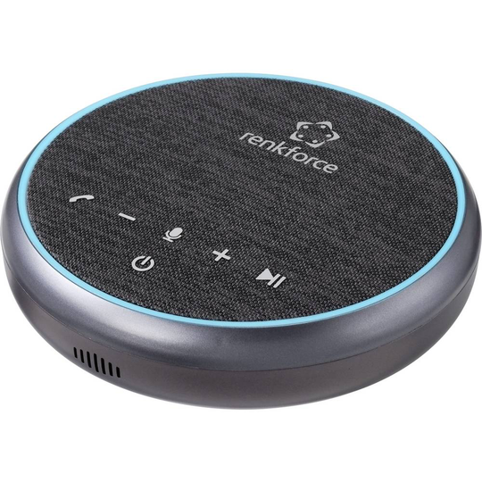 Konferenshögtalare Bluetooth, USB, Audio, stereo (3.5 mm) Renkforce RF-4767678 Svart