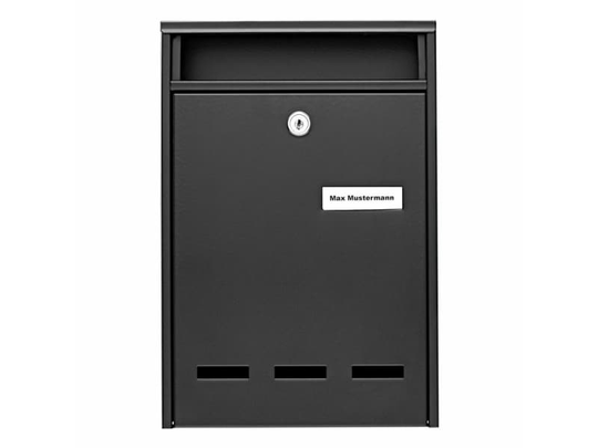 BURG-WÄCHTER Wismar 771 S, Vægmonteret postkasse, Stål, Sort, Lodret, Nøgle, 1 stk