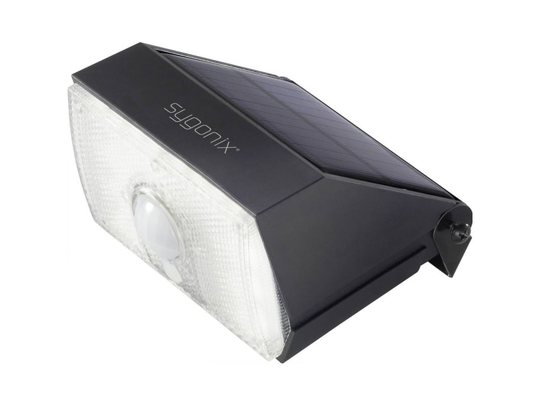 Sygonix SY-4673536 LED-udendørs vægbelysning med bevægelsessensor 10 W Neutralhvid Sort