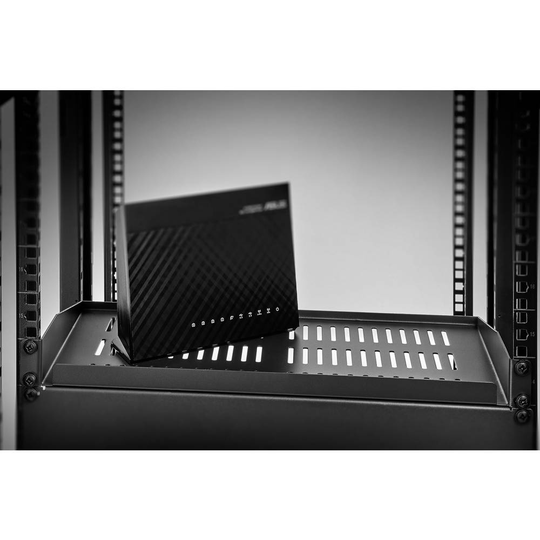 Renkforce RF-3434504 19 tum Nätverksskåp-hyllplan 1 U Lämplig för skåpdjup: från 300 mm Svart
