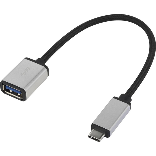 Renkforce USB 3.0 Anslutningskabel [1x USB-C® hane - 1x USB 3.2 Gen 1 A hona (USB 3.0)] RF-USBA-MS-01 kabelstrumpa