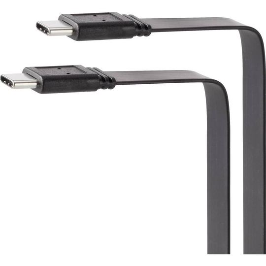 Renkforce RF-3385678 USB 3.1 (2:a gen.) [1x USB-C® hane - 1x USB-C® hane] 90.00 cm Svart Högflexibel