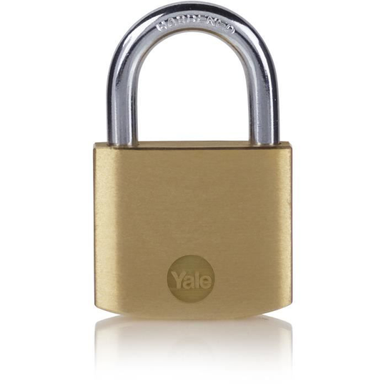 YALE -Y110B/40/122/1 - 40 mm mässingshänglås - handtag i härdat stål - 3 nycklar - För skåp - Källare - Skåp