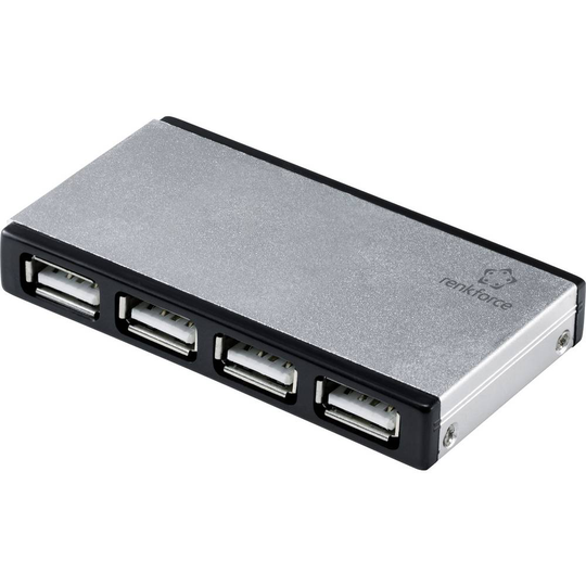 Renkforce 4 Port USB 2.0-Hub Silver