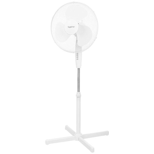 Sygonix Stående fläkt 45 W (Ø x H) 430 mm x 1250 mm Vit