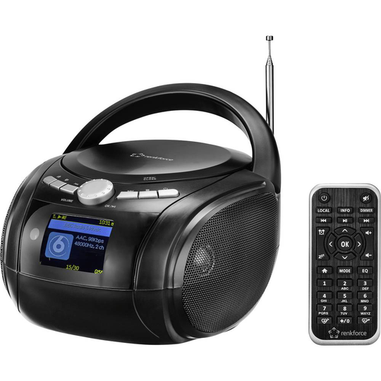 Renkforce RF-IR-300 Internet-CD-radio DAB, DAB+, Internet, FM Bluetooth, CD, DAB+, FM, Internetradio, USB DLNA-kompatibel Svart