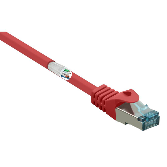 Renkforce RF-5043972 RJ45 Nätverk Anslutningskabel CAT 6A S/FTP 1.00 m Röd Flamskyddsmedel