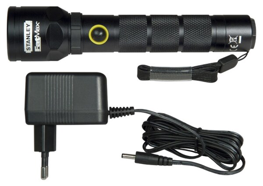 Stanley 1-95-154, Ficklampa, Svart, Gjuten aluminium, Knappar, Rotations-, LED, 130 LM