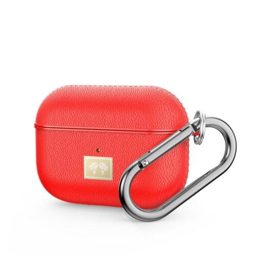 AirPod Pro Case Silicone Leather tective Shockproof Cover(Red)