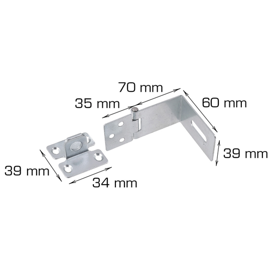 Hänglåsöverfall Vinkel 60x39 mm Elförzinkat Home>it