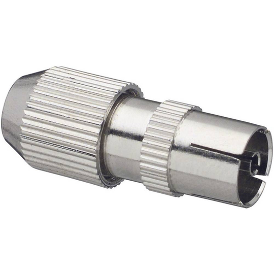 Koaxialkoppling i metall Kabeldiameter: 7 mm
