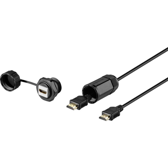 Renkforce HDMI Anslutningskabel [1x HDMI hane - 1x HDMI hona] Svart Vattentät