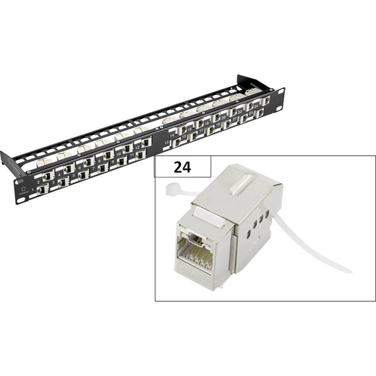 Renkforce KS10 26 + 2 Port Nätverk Patchpanel CAT 6A 1 U