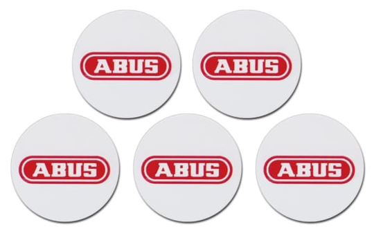 ABUS AZ5502, 25 mm, 0,5 mm, Proximity chip sticker, Röd, Vit, 5 styck