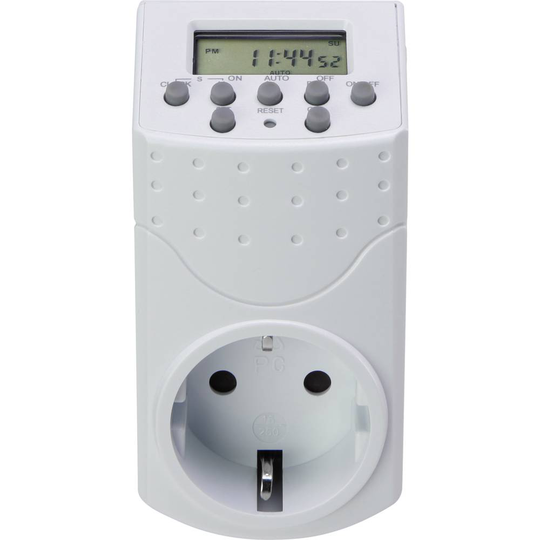 Sygonix SY-5045300 Kopplingsur digital Veckoprogram 1800 W IP20 Nedräkningsfunktion, Slumpfunktion