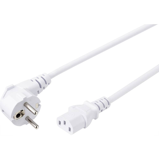Sygonix SY-5043440 IEC Anslutningskabel Vit 2.00 m