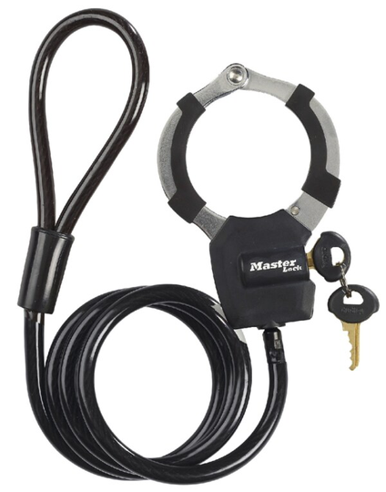 MASTER LOCK Street Cuff, Wirelås, Svart, Stål, nyckel, 1000 mm, 8 mm