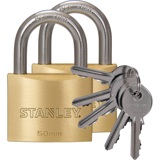 Stanley 81104 371 402 Hänglås 50 mm Set 2 st Nyckel