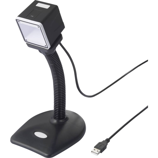 Renkforce RF-SBS-500 2D Streckkodsskanner Kabelbunden 1D, 2D Imager Svart Desktop-skanner USB-A