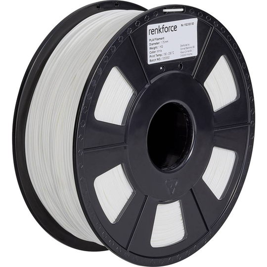 Renkforce RF-4511190 3D-skrivare Filament PLA-plast 1.75 mm Vit 1000 g